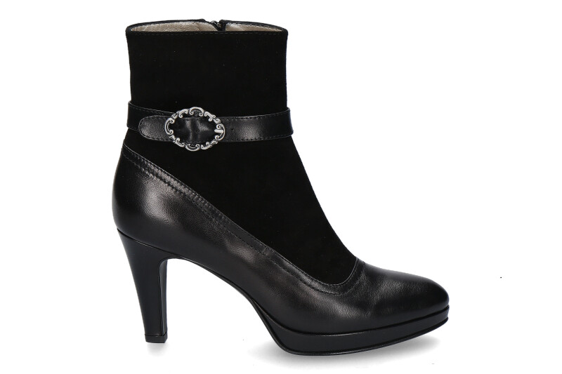 dirndl + bua Stiefelette ZIEGENNAPPA-VELOUR SCHWARZ (37 )