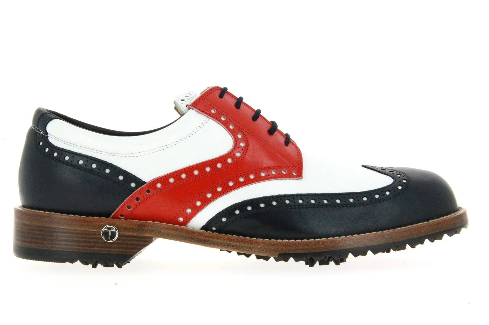 Tee Golf Shoes Golfschuh TOMMY VARIO BLU BIANCO ROSSO (44½)