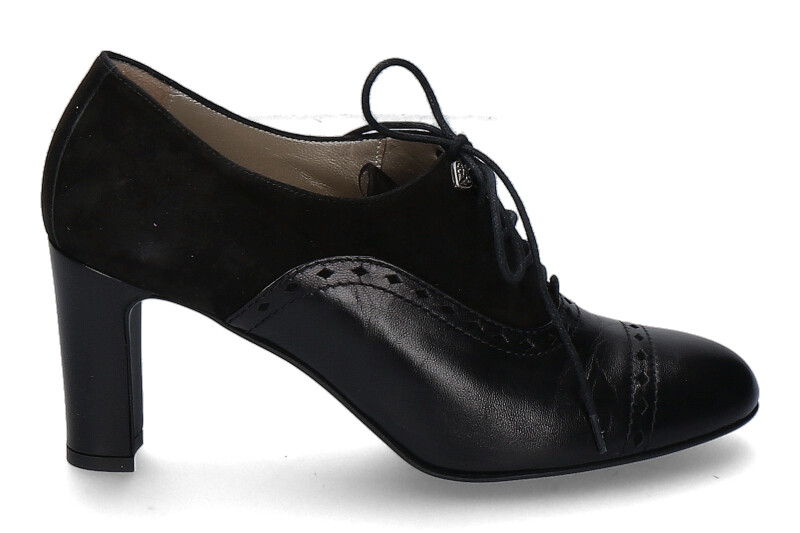 Dirndl + Bua Schnürpumps ZIEGENNAPPA -VELOUR SCHWARZ (40½)