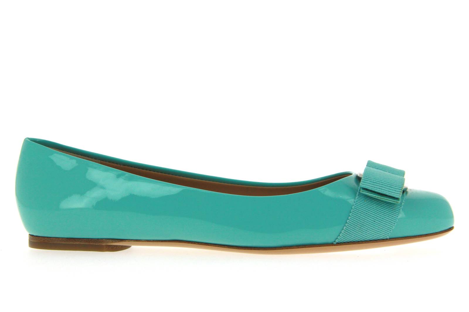 Salvatore Ferragamo Ballerina VARINA VERNICE TURQUOISE (35½)