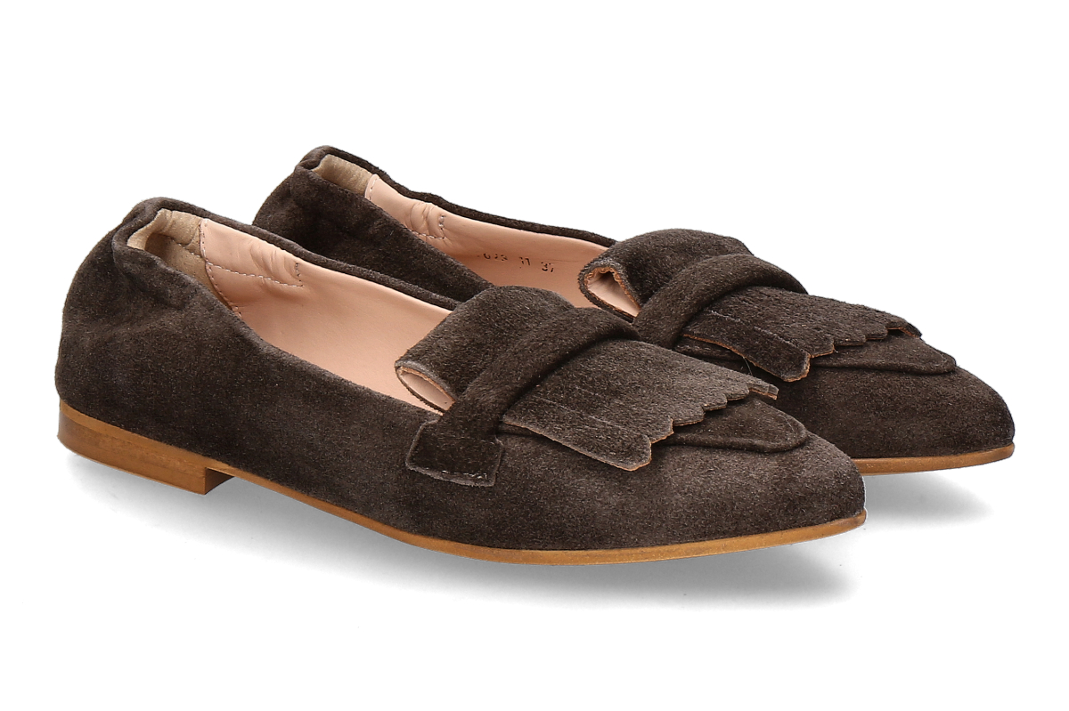 dirndl + bua Damen- Slipper ANTIKBOCK- coffee/ braun