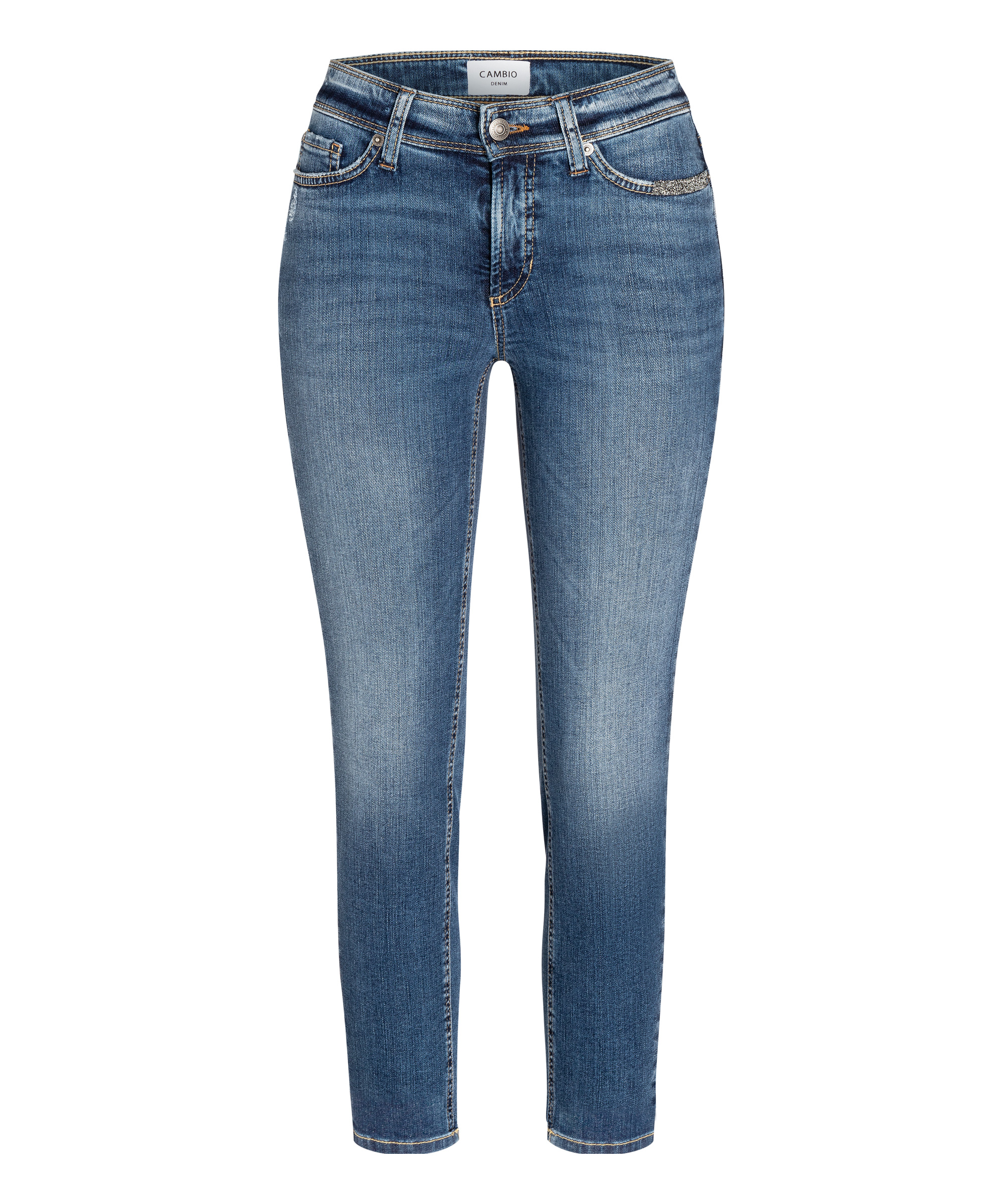 Cambio Jeans Piper short BLEACHED SCRATCHED WASH