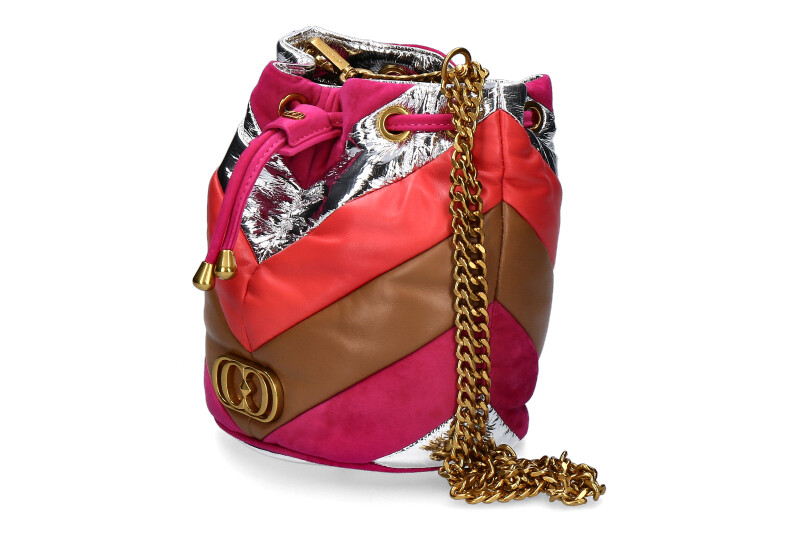 La Carrie Beuteltasche AMITOLA STRIPES MIX LEATHER MULTI FUXIA