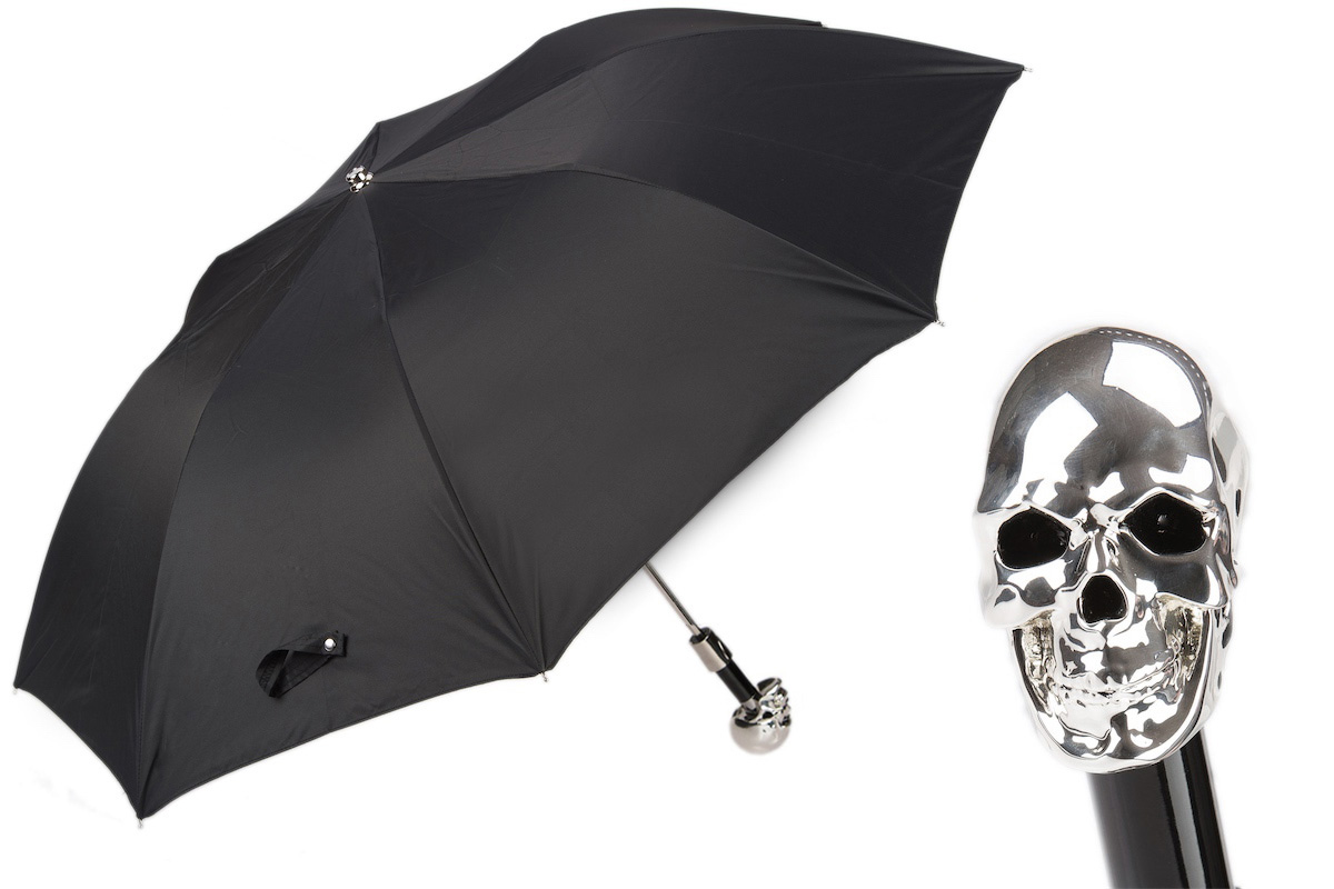 Pasotti Regenschirm OXFORD SKULL SILVER