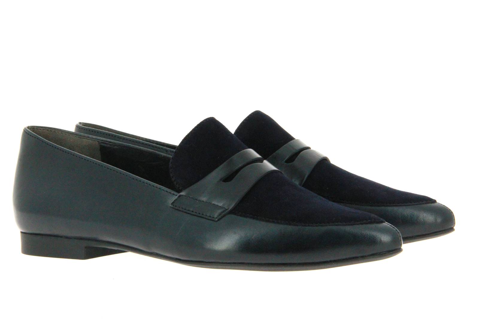 Paul Green Slipper KALBSLEDER SAMTZIEGE BLAU (38)