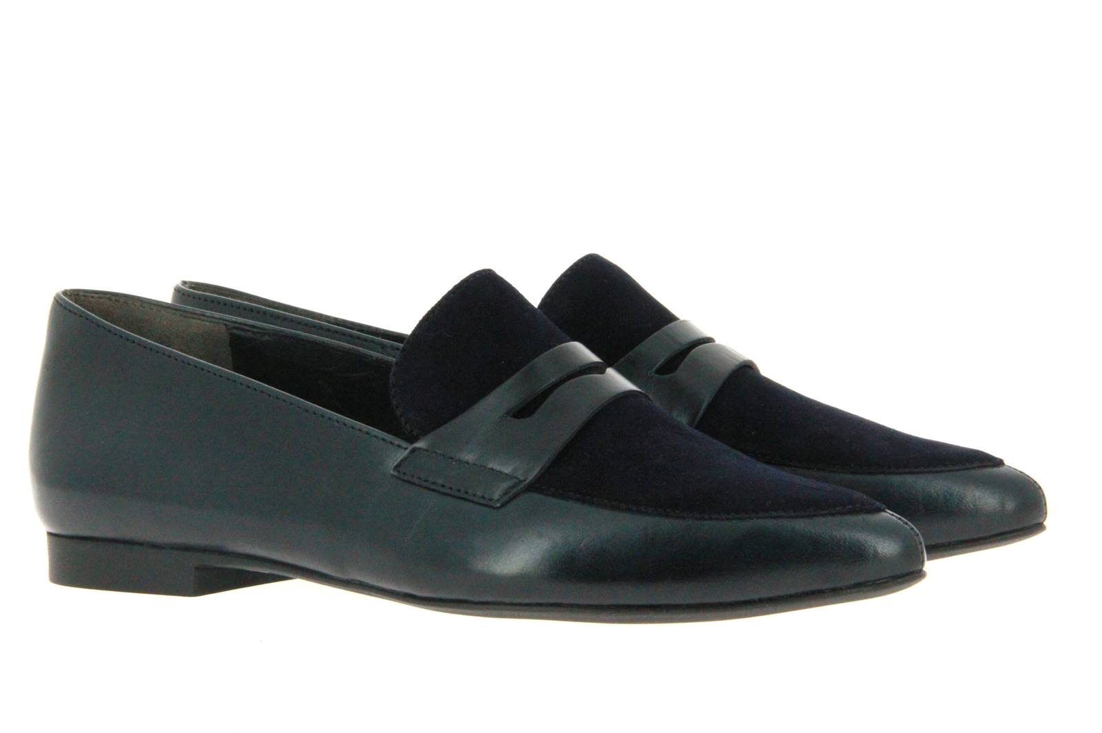 Paul Green Slipper KALBSLEDER SAMTZIEGE BLAU (37 )