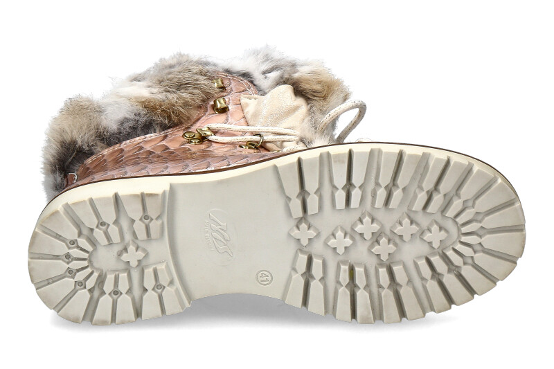 New Italia Shoes Stiefelette KANNINCHENFELL ROSE GLITTER (39)