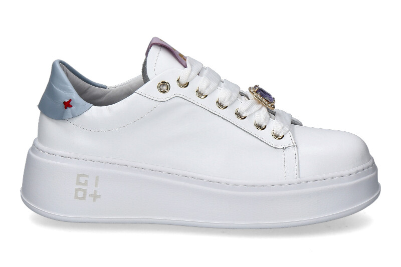 Gio+ Damen-Sneaker PIA166A VITELLO COMBI- weiss/blau