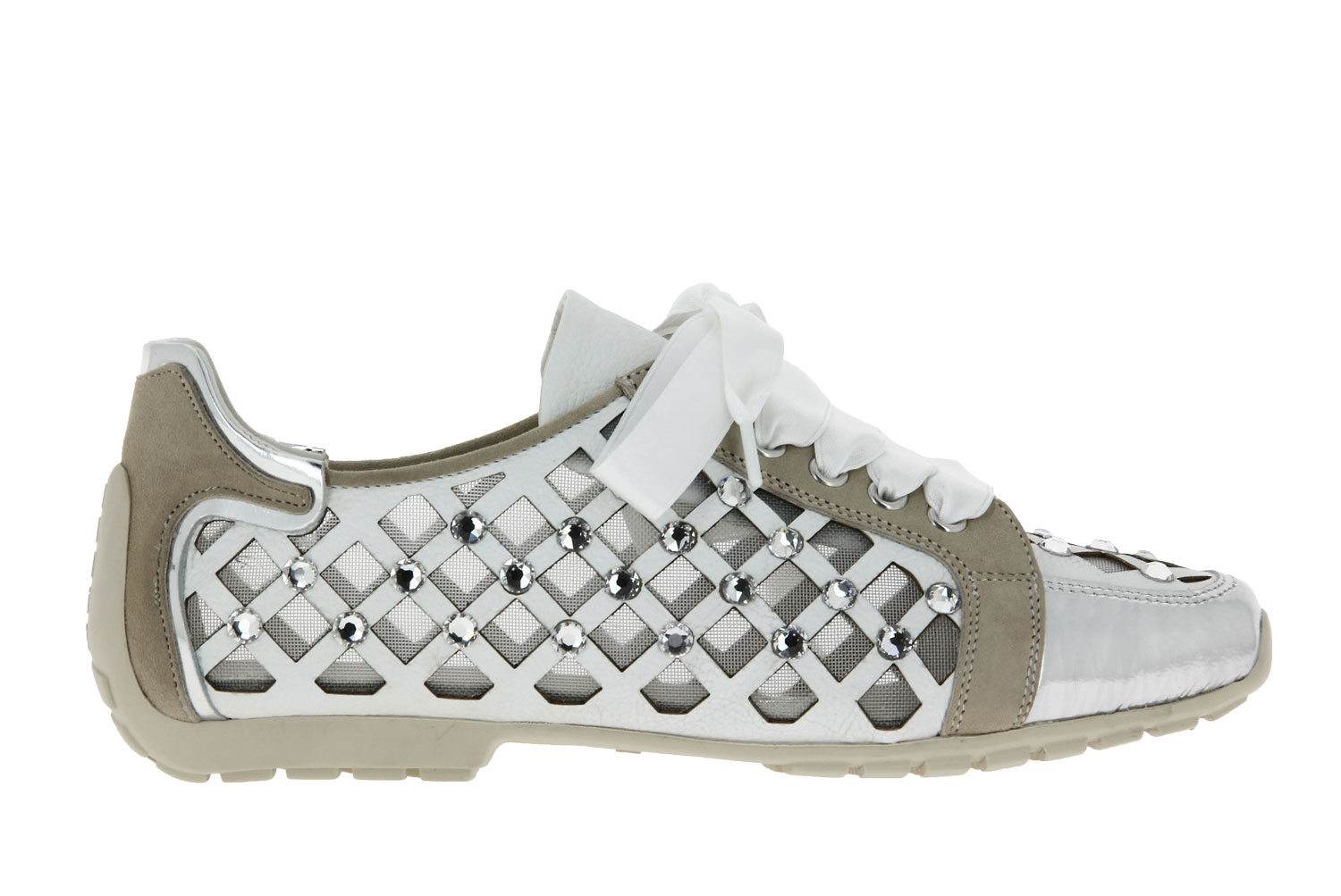Mania Schnürer CAMOSCIO DESSERT BIANCO ARGENTO (41)