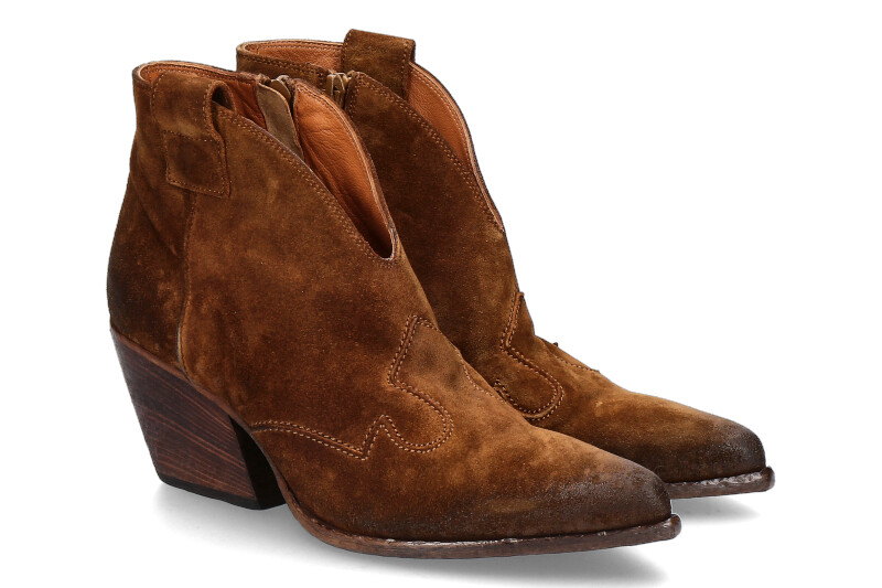 Elena Iachi Cowboy- Bootie HOMBRE WASH- cognac