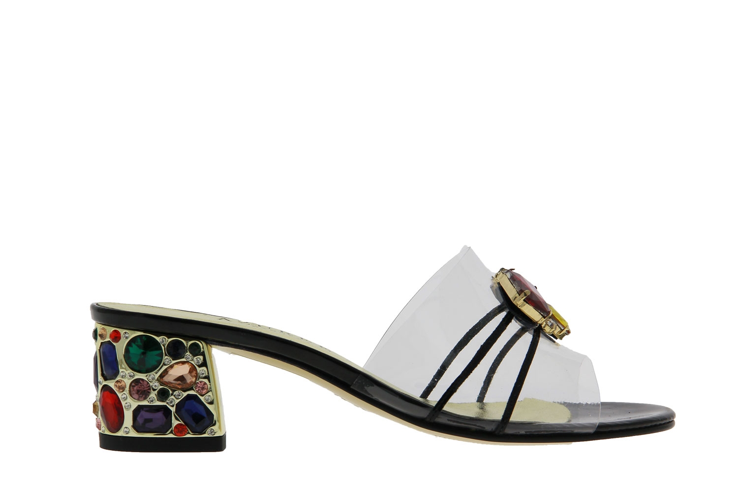 Azuree Cannes Pantolette NADORI9AM VERNIS NOIR MOTIF MULTI (36½)