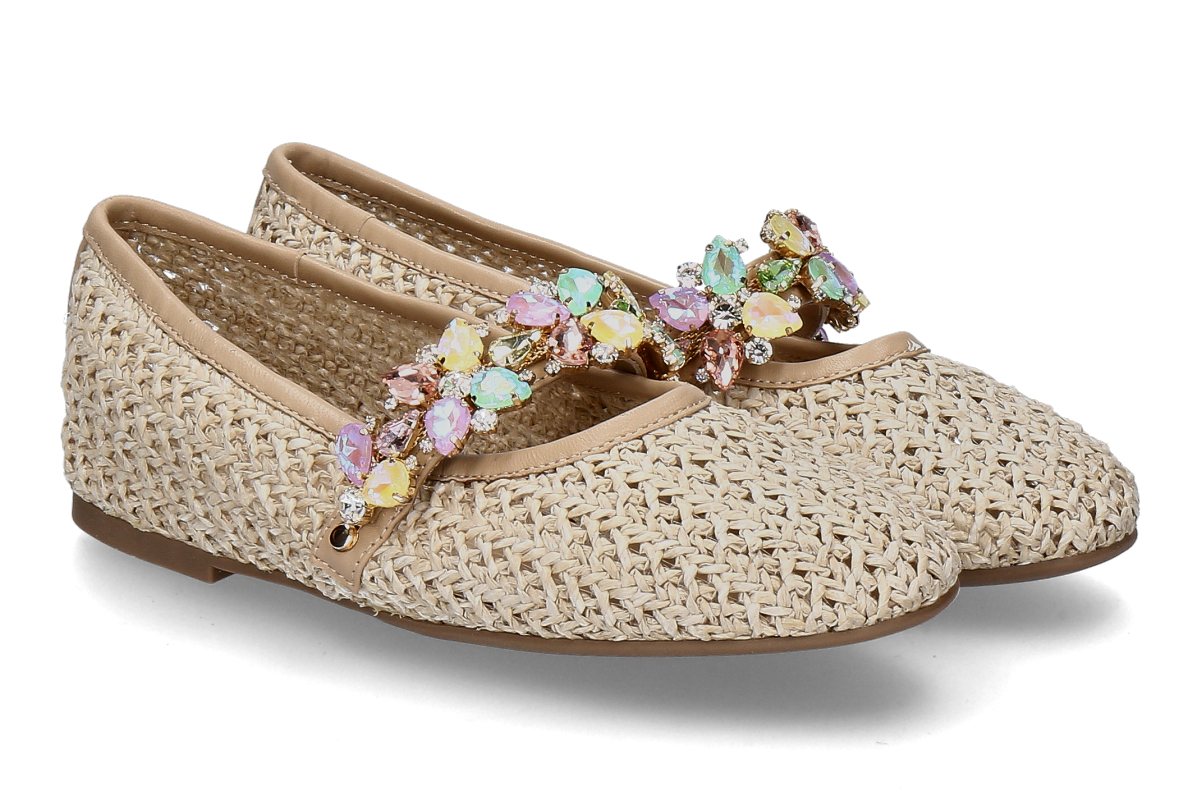 Alma en pena Ballerina RAFIA- sand/ mehrfarbig