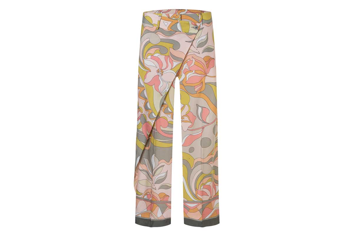 Cambio Wide-Leg Cropped Stoffhose ANAIS- mimosa green/ avocado/ rose