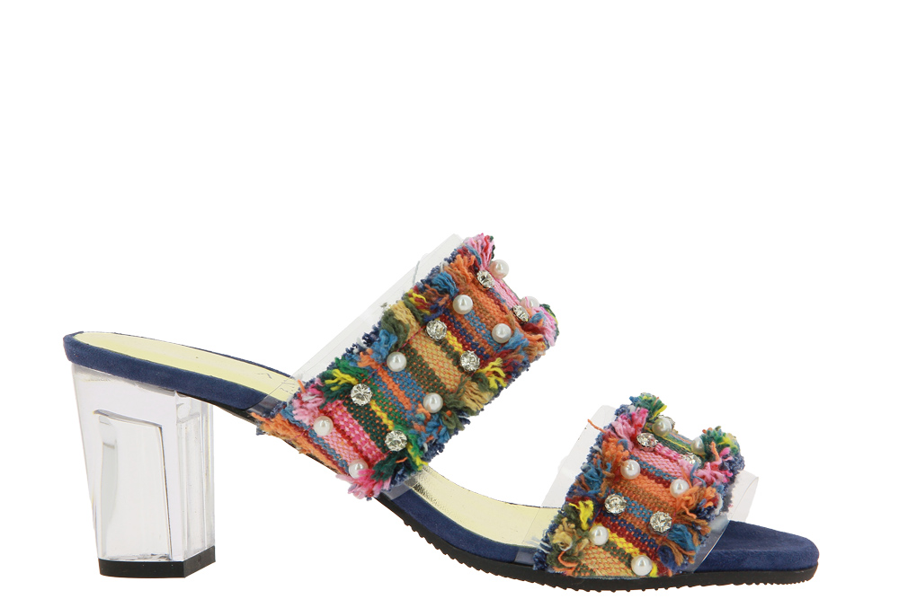 Azuree Cannes Pantolette MERRA VELOURS OCEAN GALON MULTI