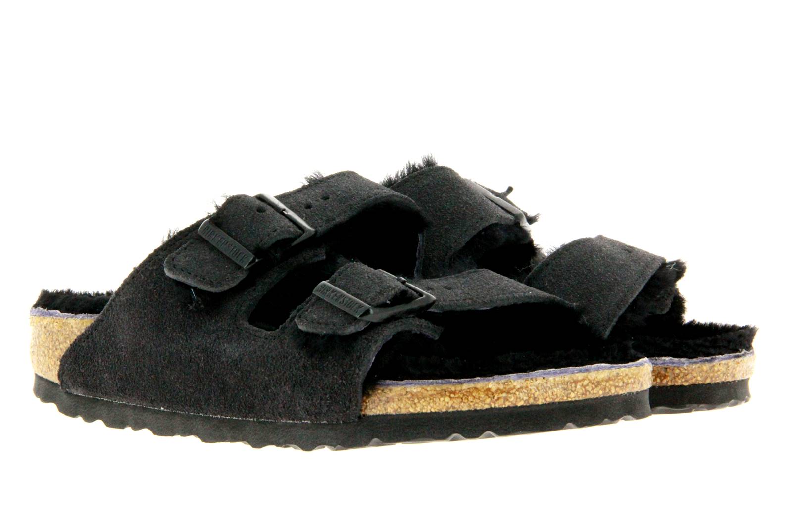 Birkenstock Pantolette ARIZONA FELL VELOURSLEDER GUNMETAL (36)