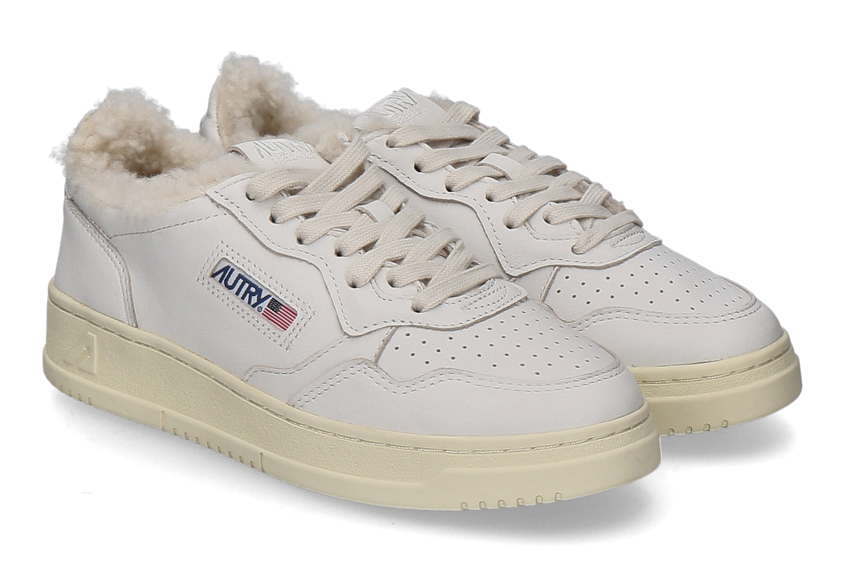Autry Damen- Sneaker gefüttert MEDALIST GOAT SHEARLING SR01- white/ weiss