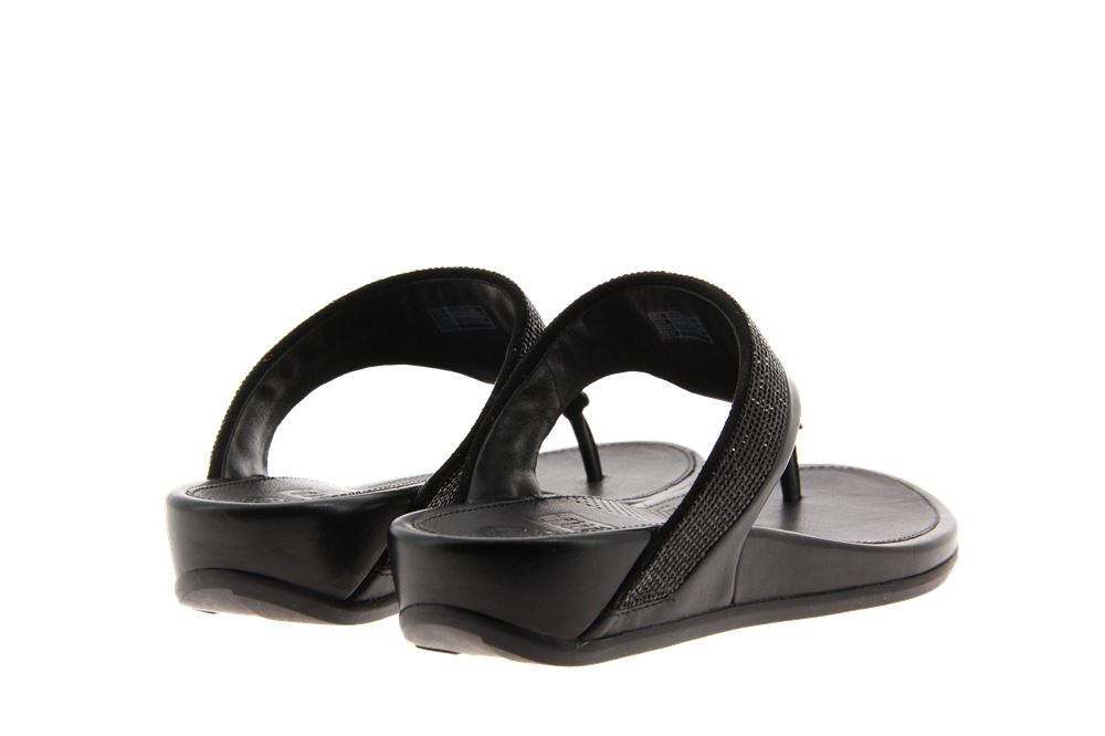 Fitflop Pantolette BANDA MICRO-CRYSTAL TOE-POST ALL BLACK (42)