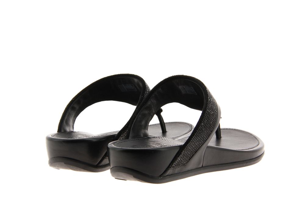 Fitflop Pantolette BANDA MICRO-CRYSTAL TOE-POST ALL BLACK (39)