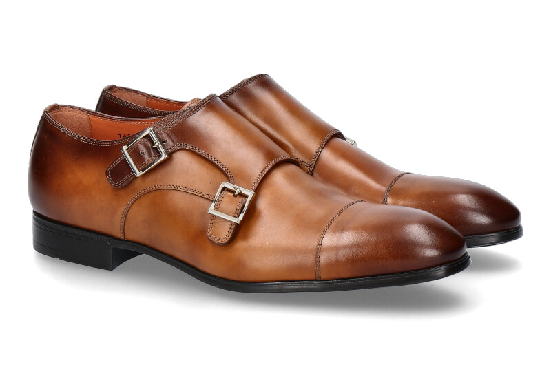 Santoni Monk LEAHTER ANTIK BROWN (40½)