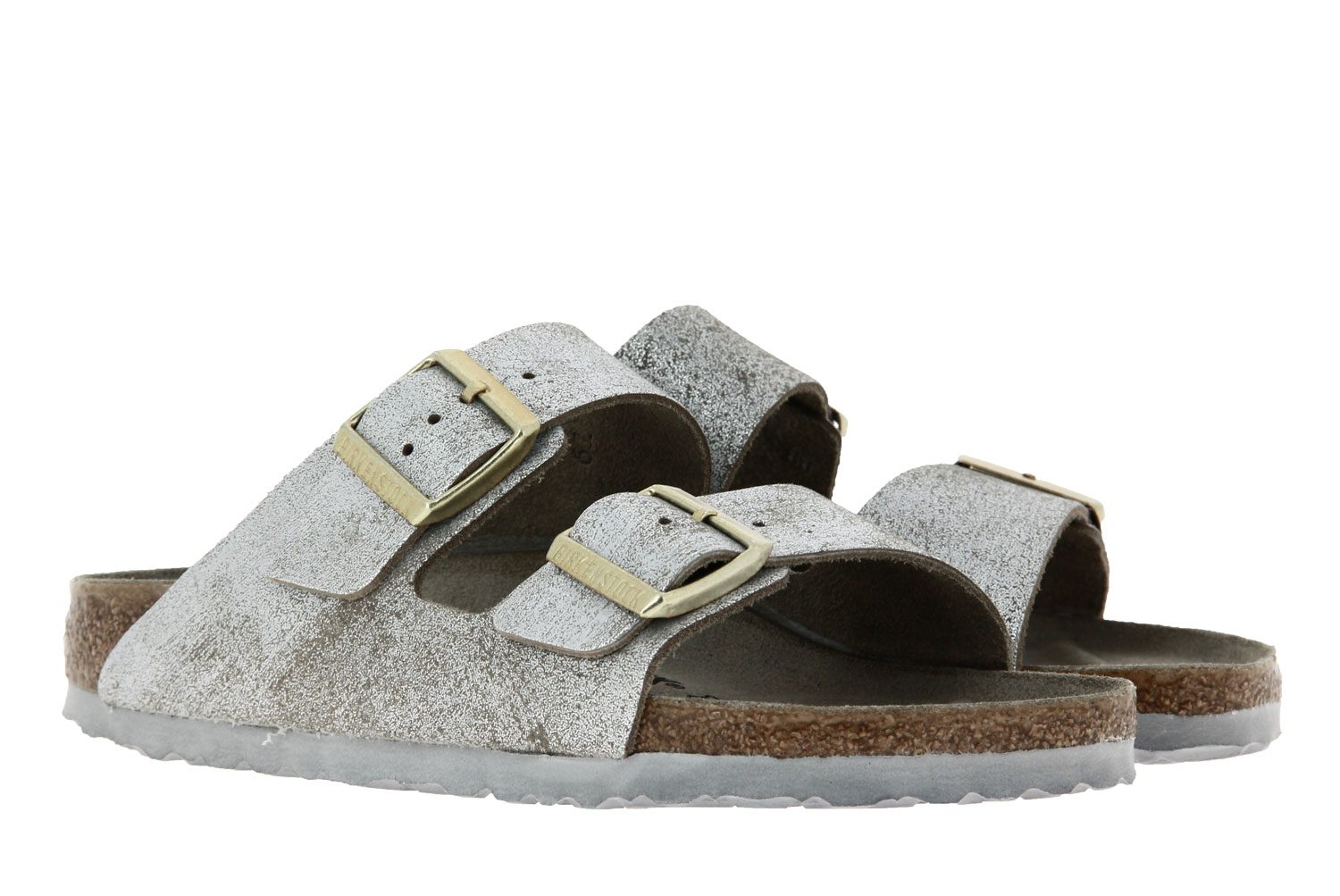 Birkenstock Pantolette SCHMAL ARIZONA WASHED METALLIC BLUE SILVER (40)