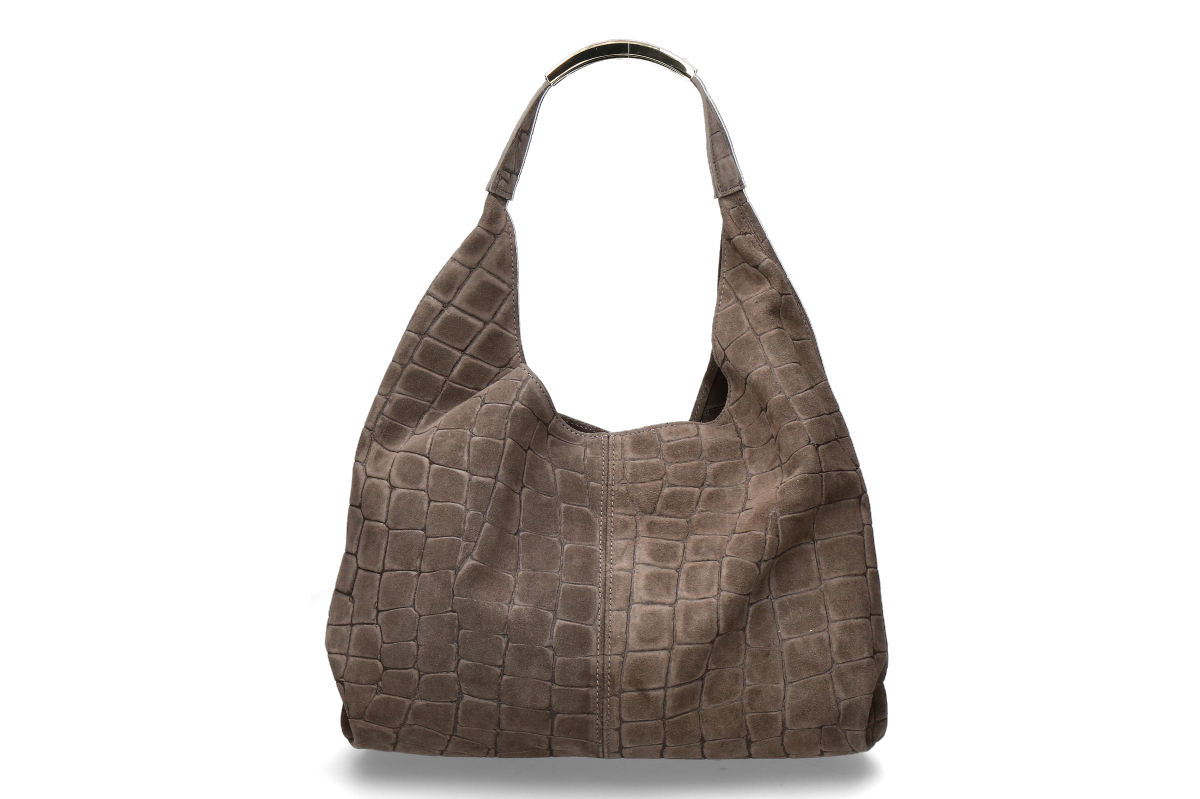 My-Best Bag Firenze Beuteltasche ELISSE CROCO SUEDE- taupe/ grau