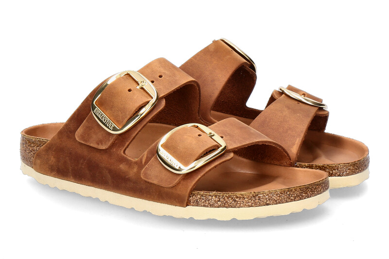 Birkenstock Pantolette ARIZONA SCHMAL BIG BUCKLE- cognac