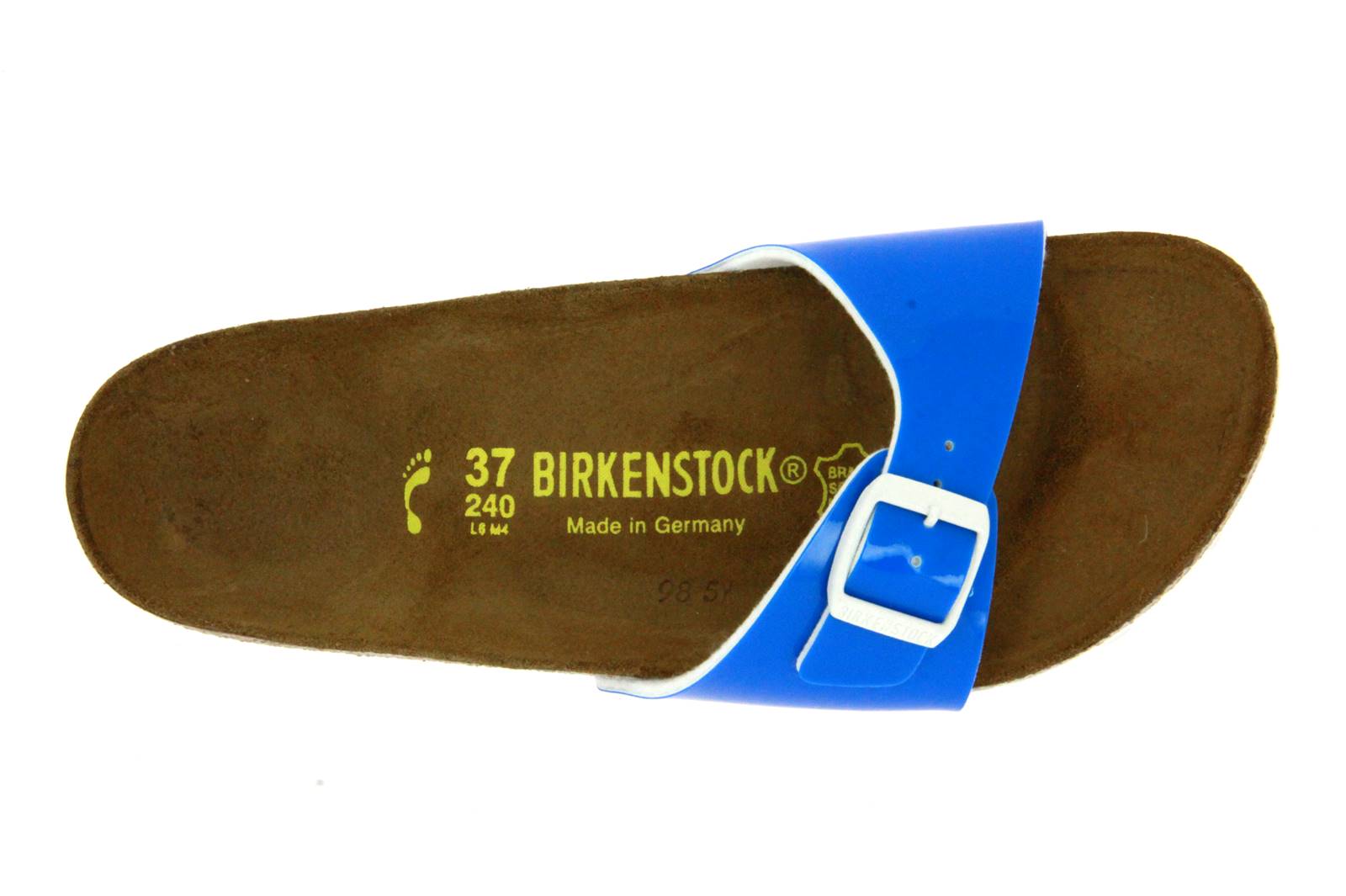 Birkenstock Pantolette MADRID SCHMAL PATENT NEON BLUE (38)