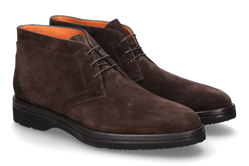 Santoni Stiefelette VELOUR BROWN (45)