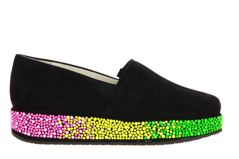 Mania Plateauslipper CAMOSCIO NERO NEON (38)