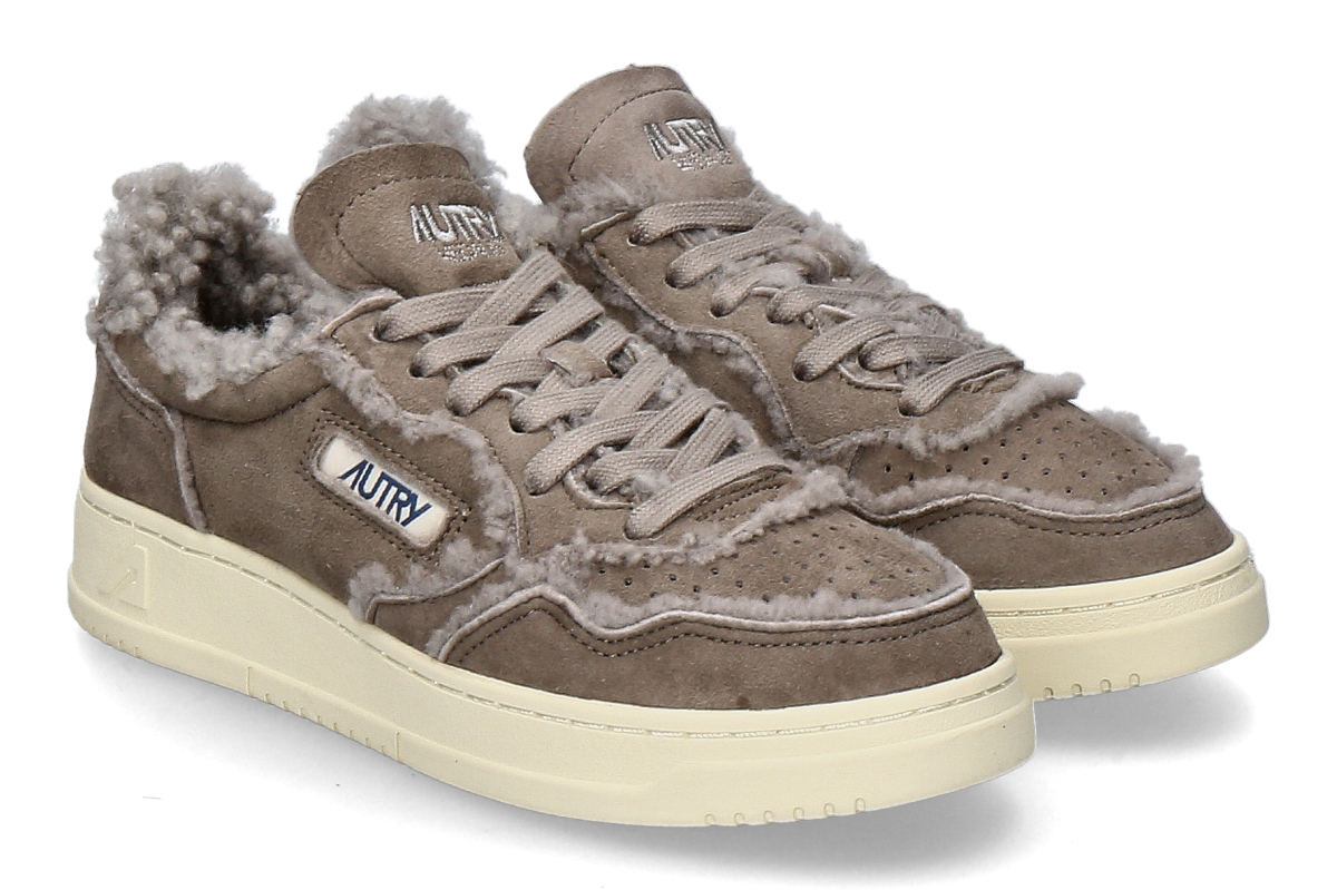 Autry Damen- Sneaker gefüttert SUEDE SHEARLING GX02- taupe/ grau