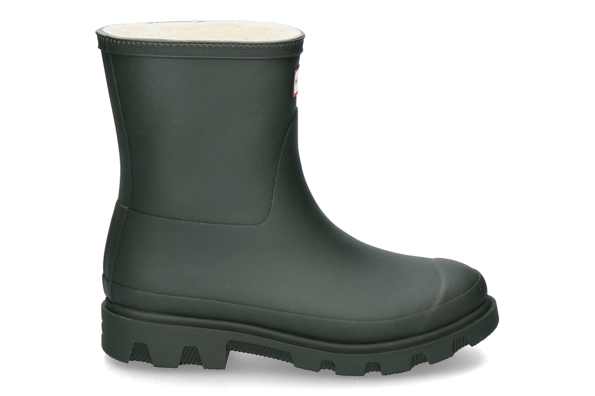 Hunter Regenstiefel gefüttert DOWNPOUR SHORT- dark olive/ olivgrün