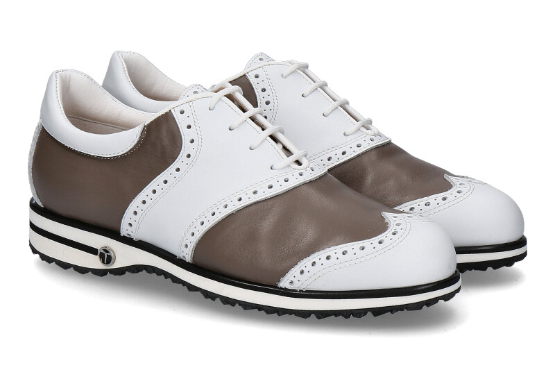 Tee Golf Damengolfschuh SUSY VITELLO BIANCO TOPO WATERPROOF