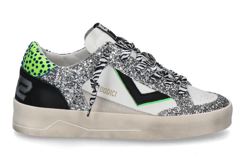 4B12 Sneaker KYLE D864- silver/verde fluo grün