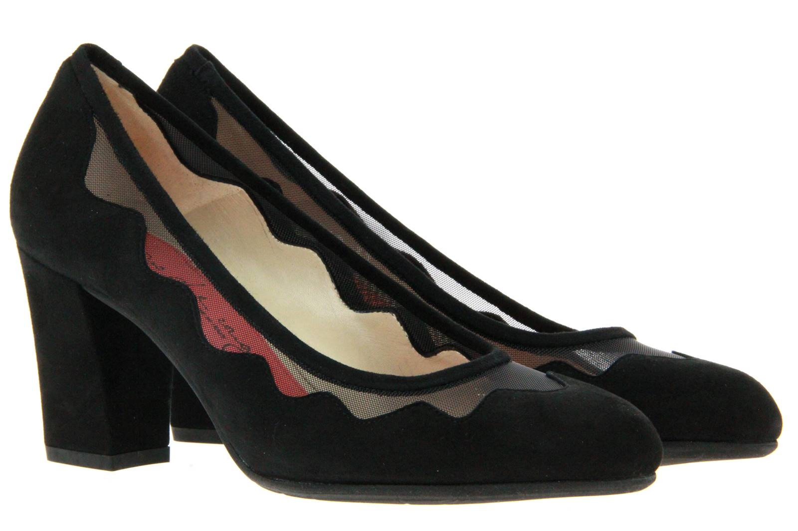 Pas de rouge Pumps ELEN CAMOSCIO NERO RETE NERO (41)