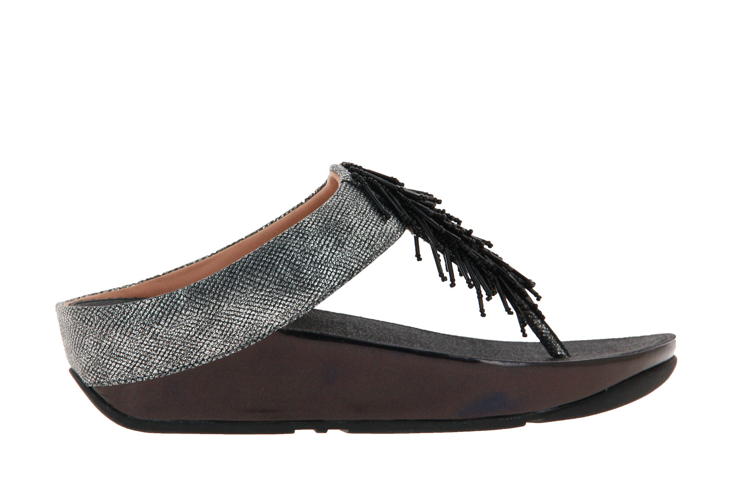Fitflop Pantolette CHA CHA TOE THONG BLACK SHIMMER PRINT (39)