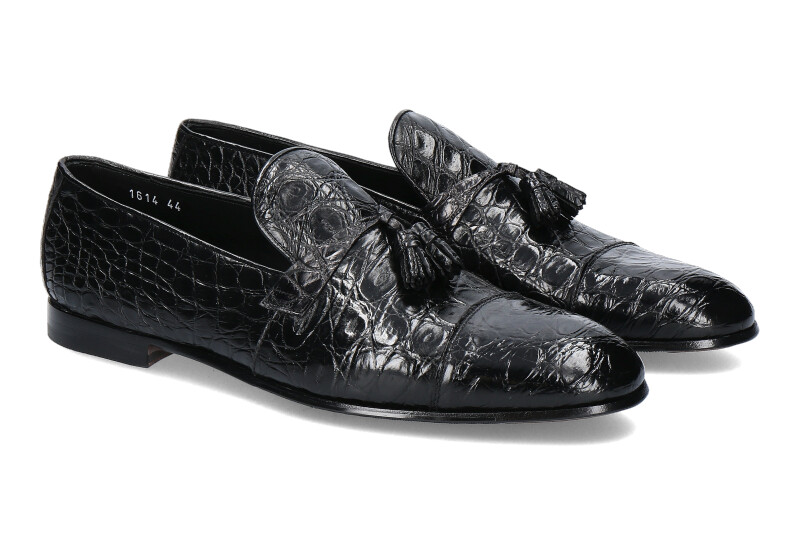 Doucal's Loafer REAL CROCODILE BURN NERO