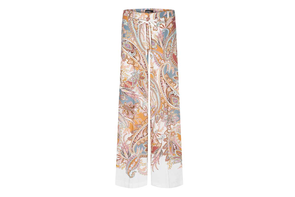 Cambio Wide-Leg Stoffhose ADRIENNE- mehrfarbig/ ocean-peach