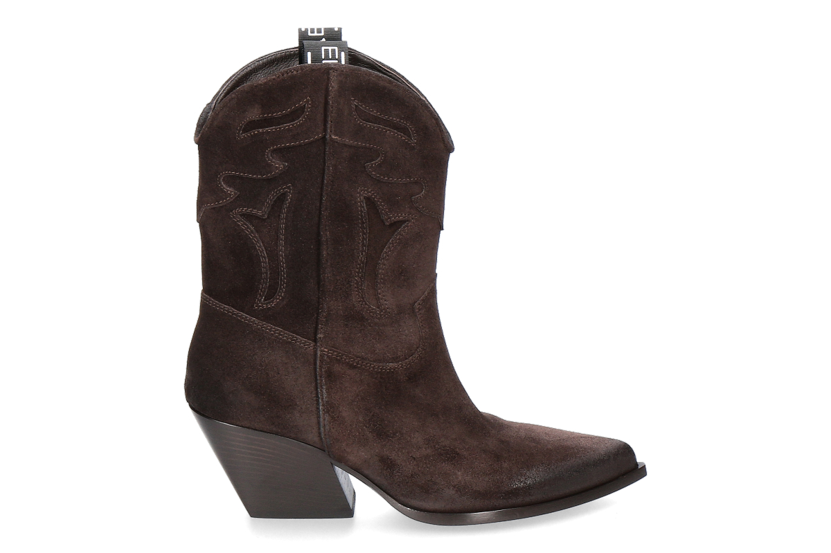 Elena Iachi Damen Western Stiefelette STRATEGIA - Velour Ebano / dunkelbraun Elena Iachi Damen Western Stiefelette STRATEGIA - Velour Ebano / dunkelbraun