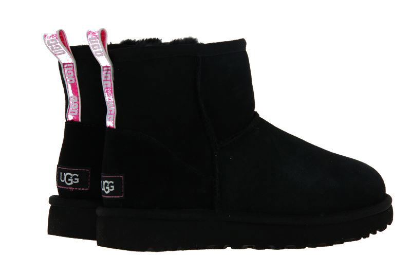 UGG Australia Boots CLASSIC MINI II GRAPHIC LOGO BLACK (41)