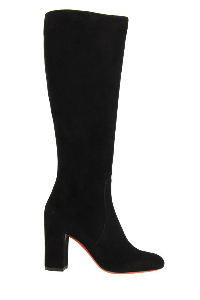 Santoni Stiefel VELOURSLEDER SCHWARZ (40)