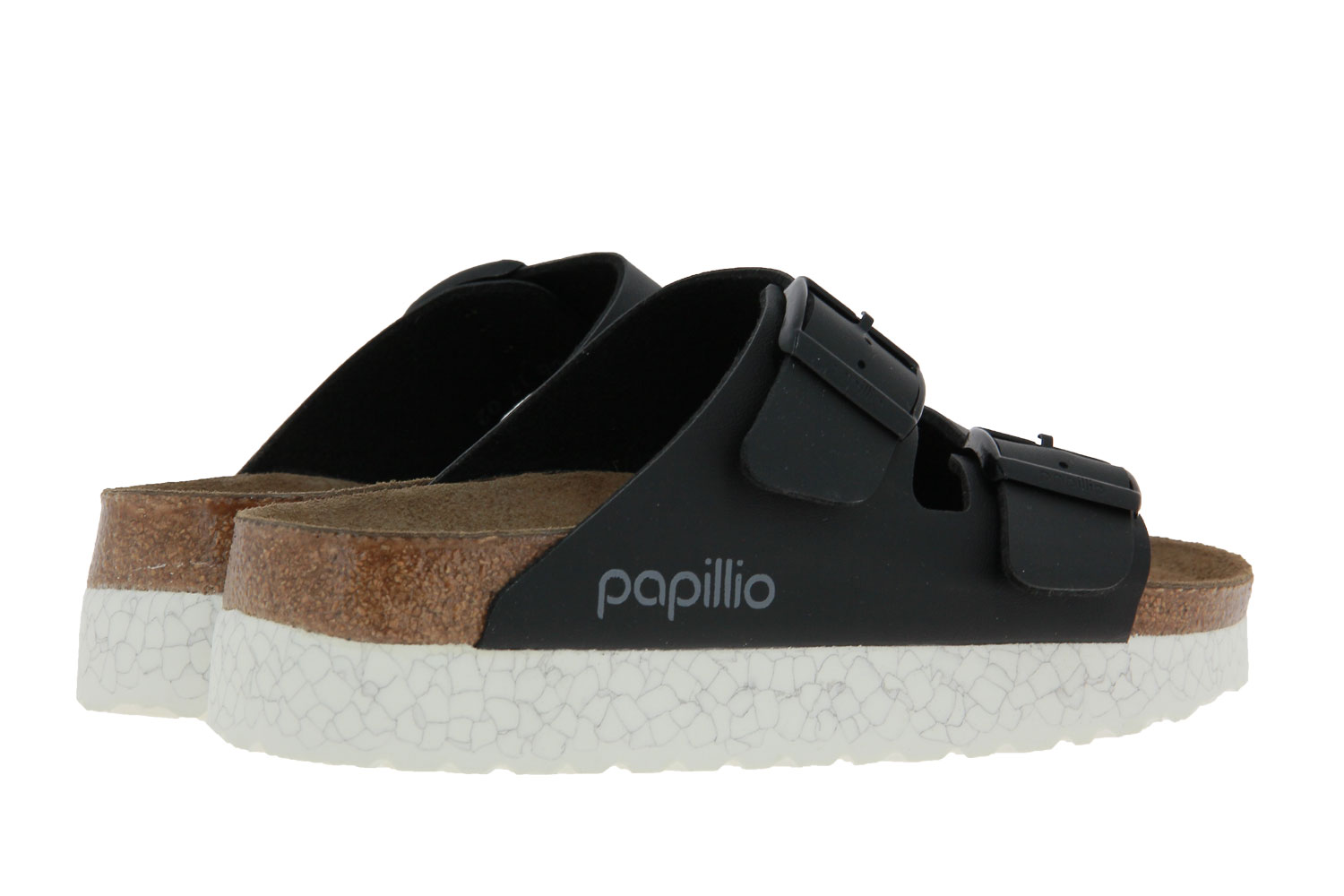 Papillio by Birkenstock Pantolette SCHMAL ARIZONA MONOCHROME MARBLE BLACK (37 )