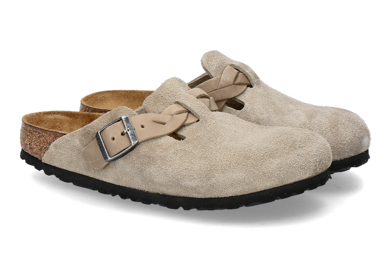 Birkenstock Clogs BOSTON SCHMAL BRAIDED- taupe