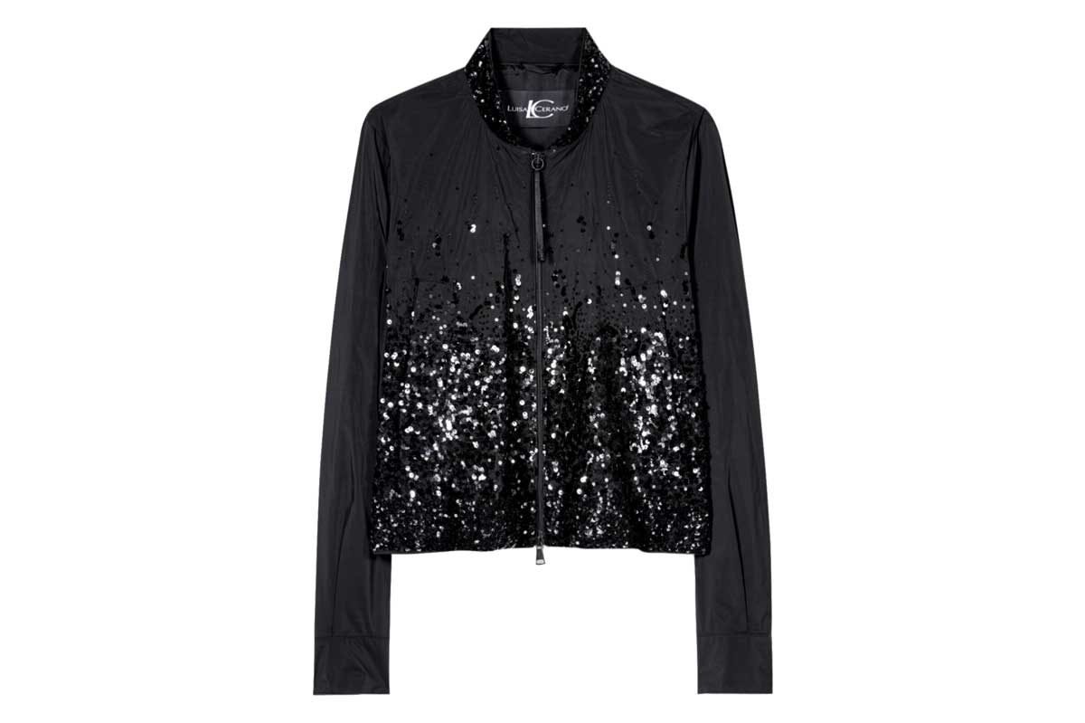 Luisa Cerano Pailletten-Taft-Blouson TAFFETA- schwarz/ black