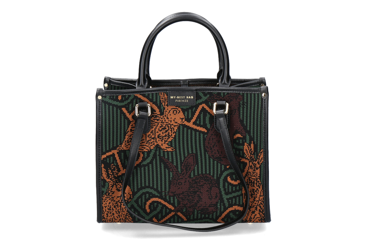 My-Best Bag Firenze Tasche ATENA WONDERLAND- braun/ grün/ rabbit