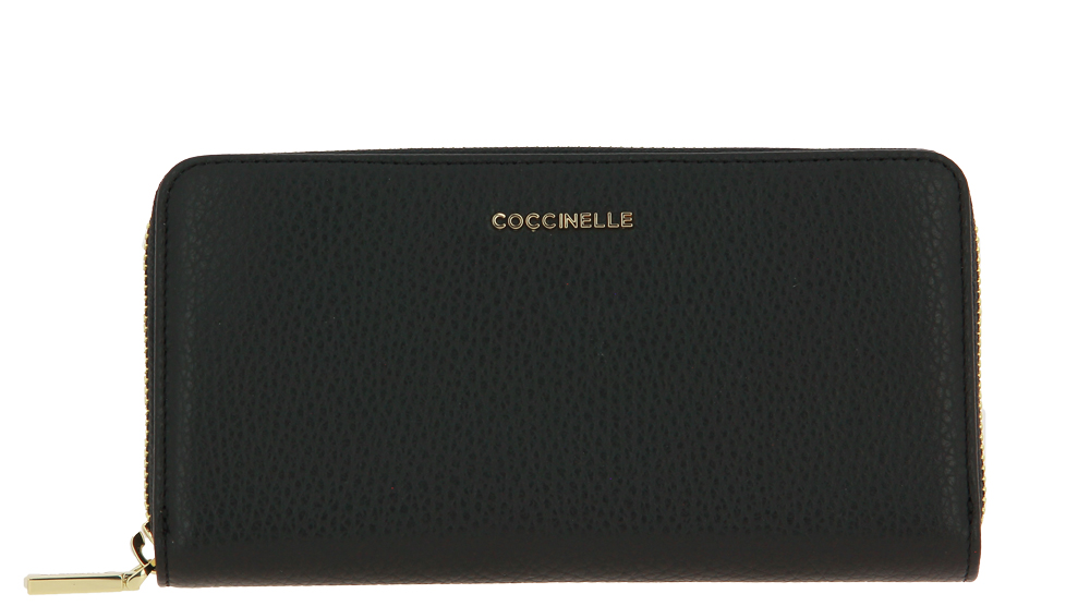 Coccinelle Portemonnaie WALL GRAIN LEA NOIR METALLIC SOFT