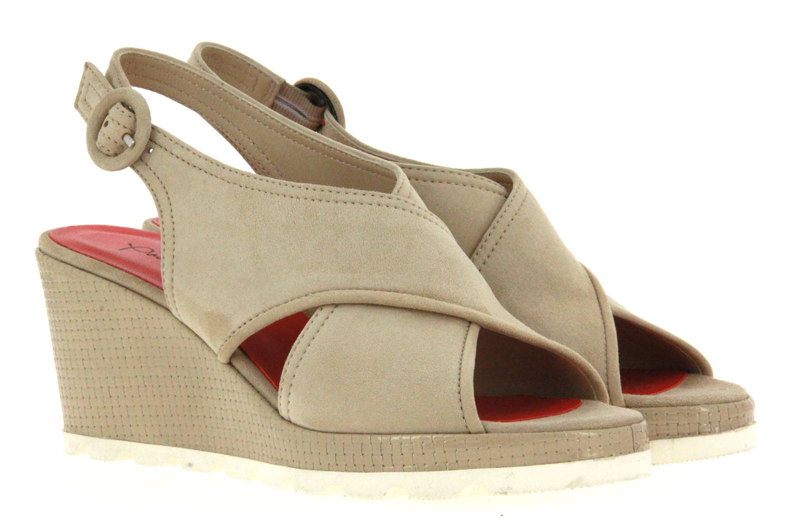 Pas de rouge Keilsandale CLOE CAMOSCIO ECRU LACK BEIGE (38½)