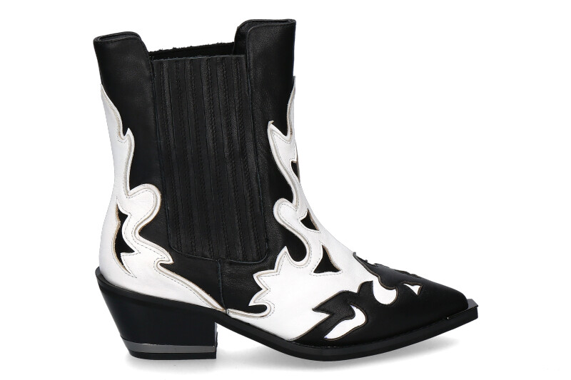 Alma en pena Cowboy- Bootie COMBI- schwarz/ weiss