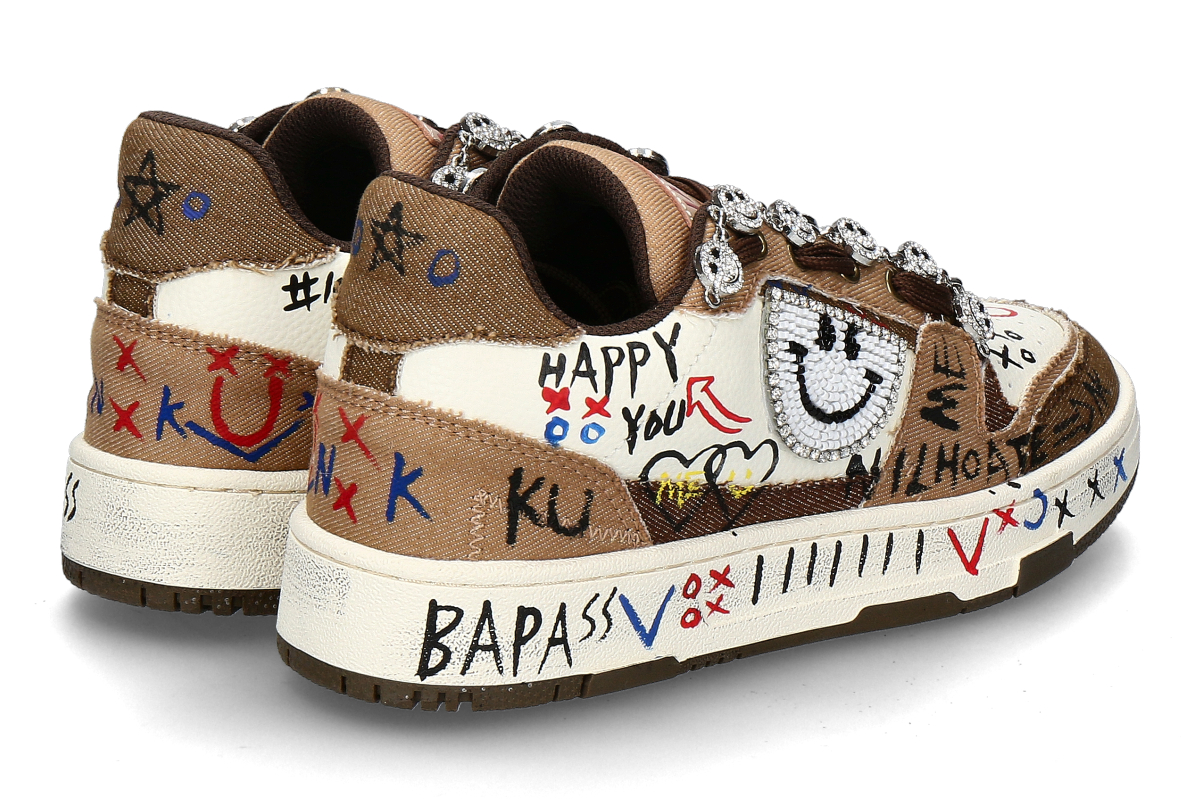 Nan-Ku Couture Sneaker SKATER SMILEY- brown_232300085_2 Nan-Ku Couture Sneaker SKATER SMILEY- brown_232300085_2