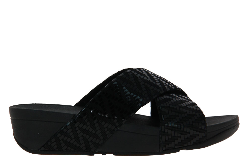 Fitflop Pantolette LULU CHEVRON SUEDE BLACK (36)