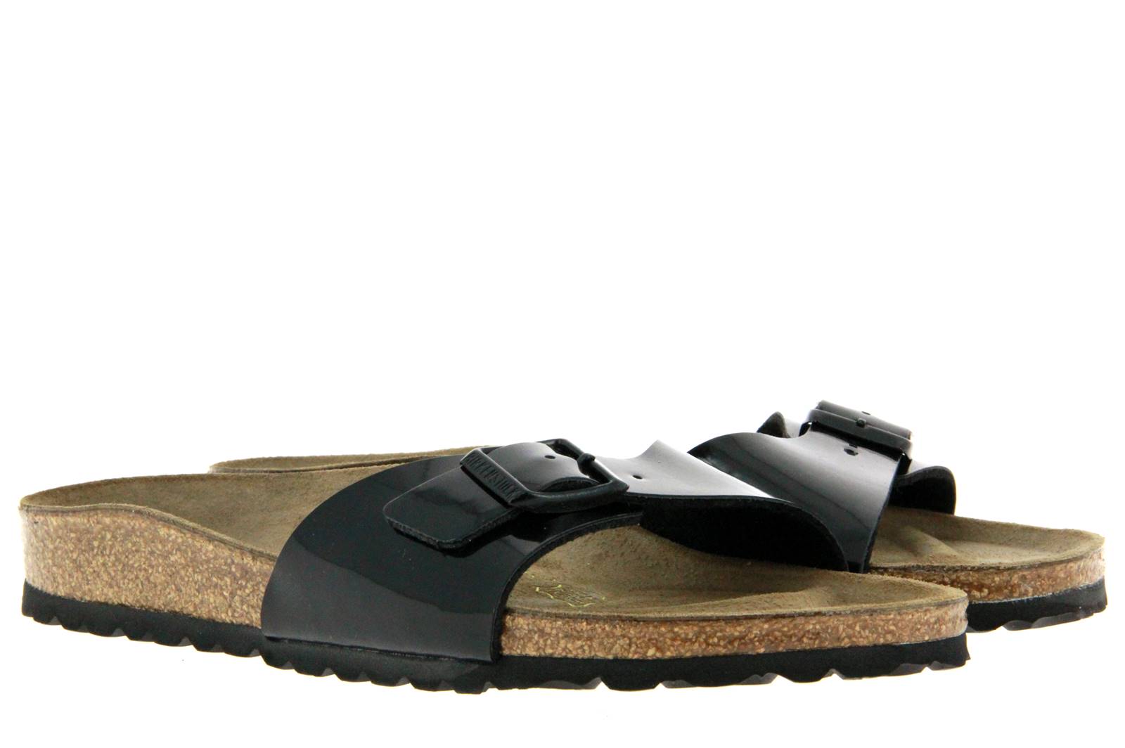 Birkenstock Pantolette MADRID SCHMAL BIRKO-FLOR LACK SCHWARZ (41)
